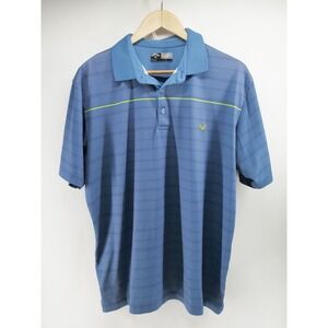 Callaway Golf Men's‎ Blue Short Sleeve Polo Shirt Size Large Striped
